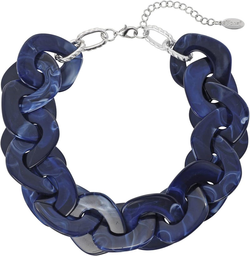 Bocar Statement Chunky Acrylic Cuban Choker Necklace Fashion Bib Collar Chain Necklace for Women(NK-10666) - Image 1